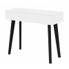 Toaletka / konsola "VOGA" biała mat 90cm, czarne nóżki
